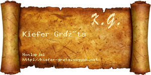 Kiefer Gréta névjegykártya